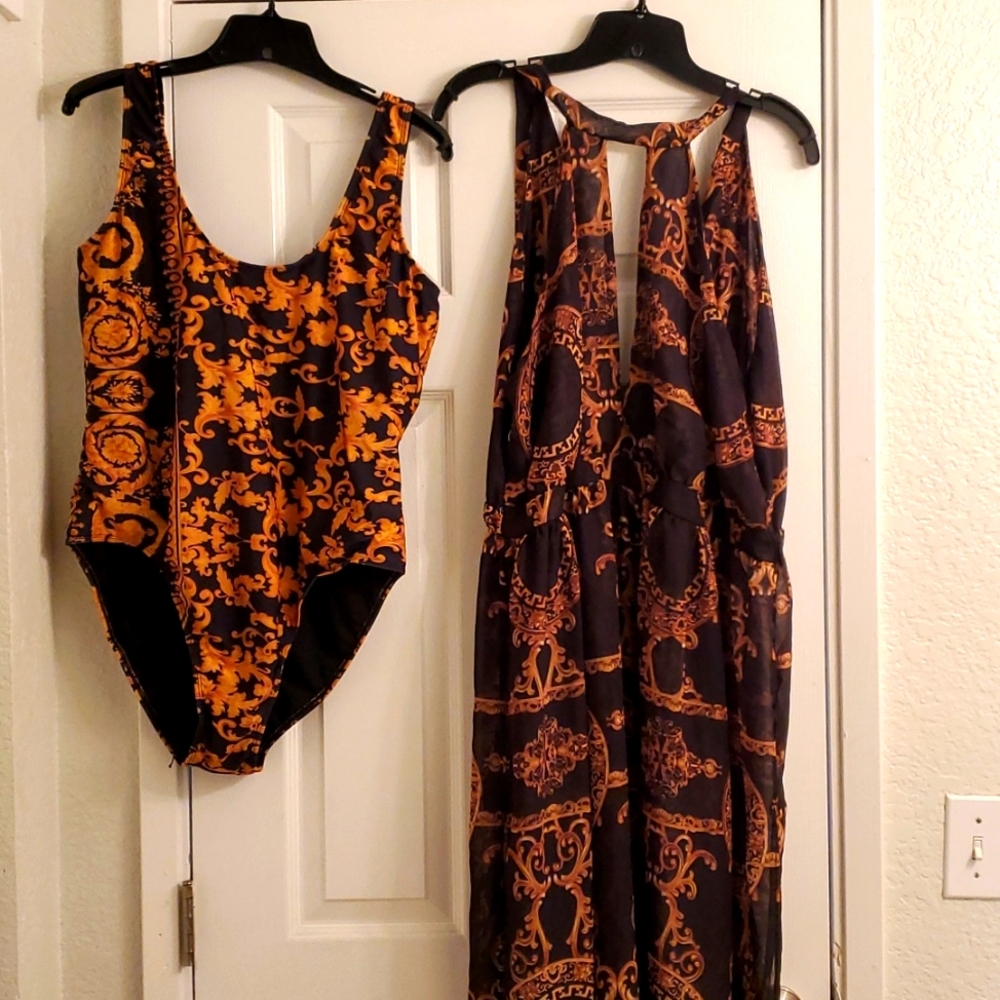 Swimsuit with match cover up.